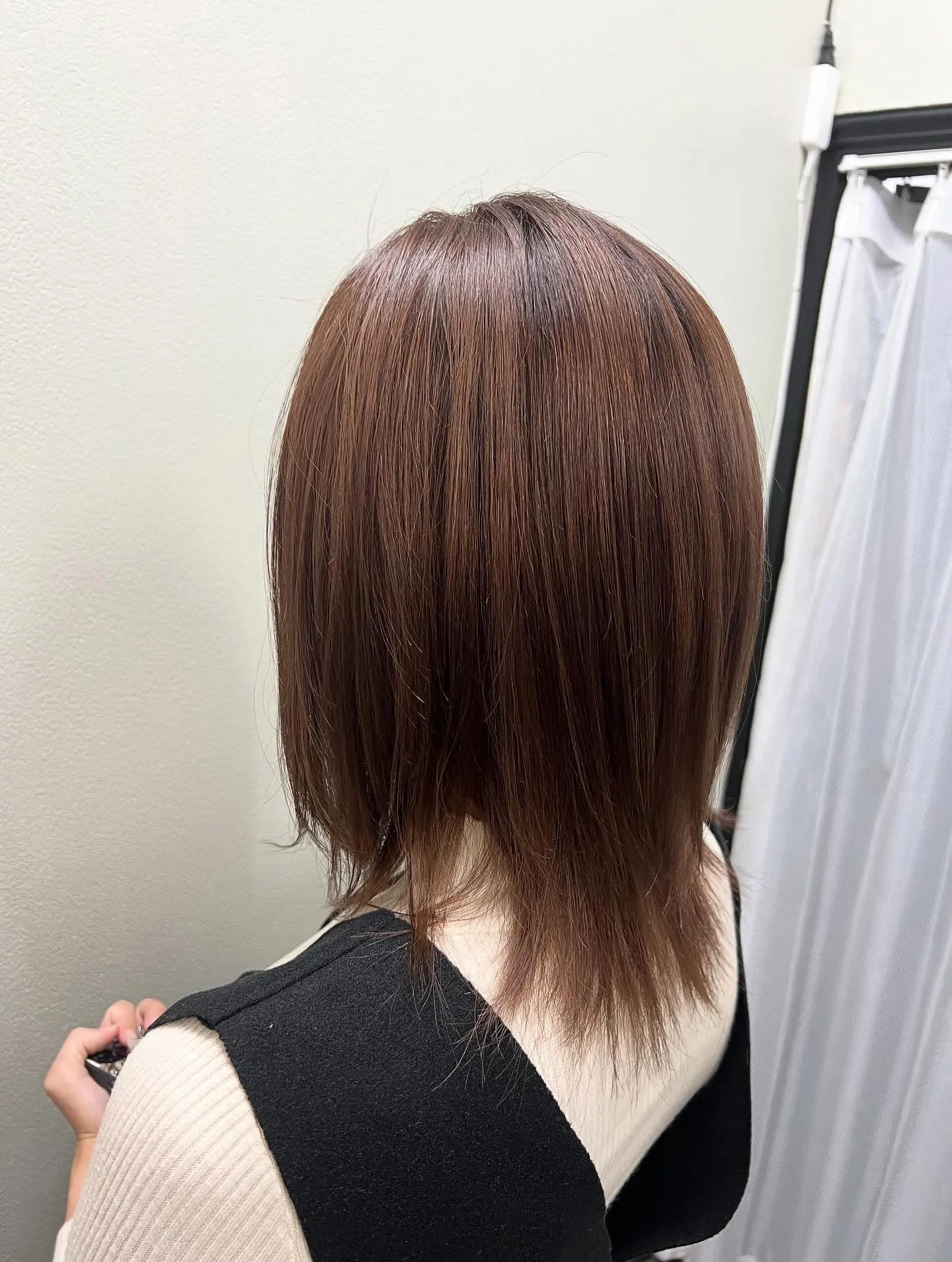 レイヤーカット、チョコブラウン系カラー🫶🏻︎🩵🫧